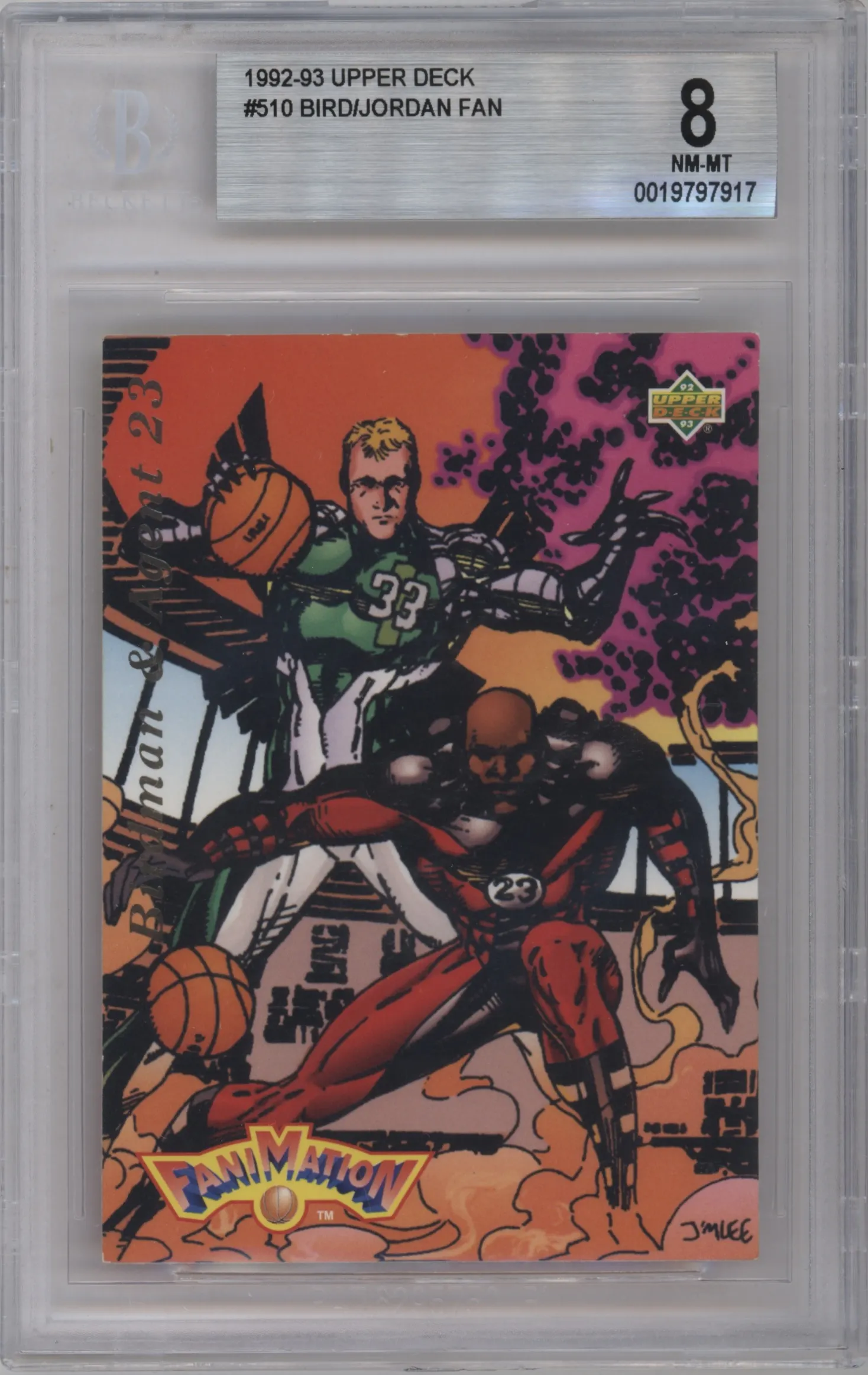 1992 Upper Deck FaniMation Larry Bird/Michael Jordan #510 BGS 8
