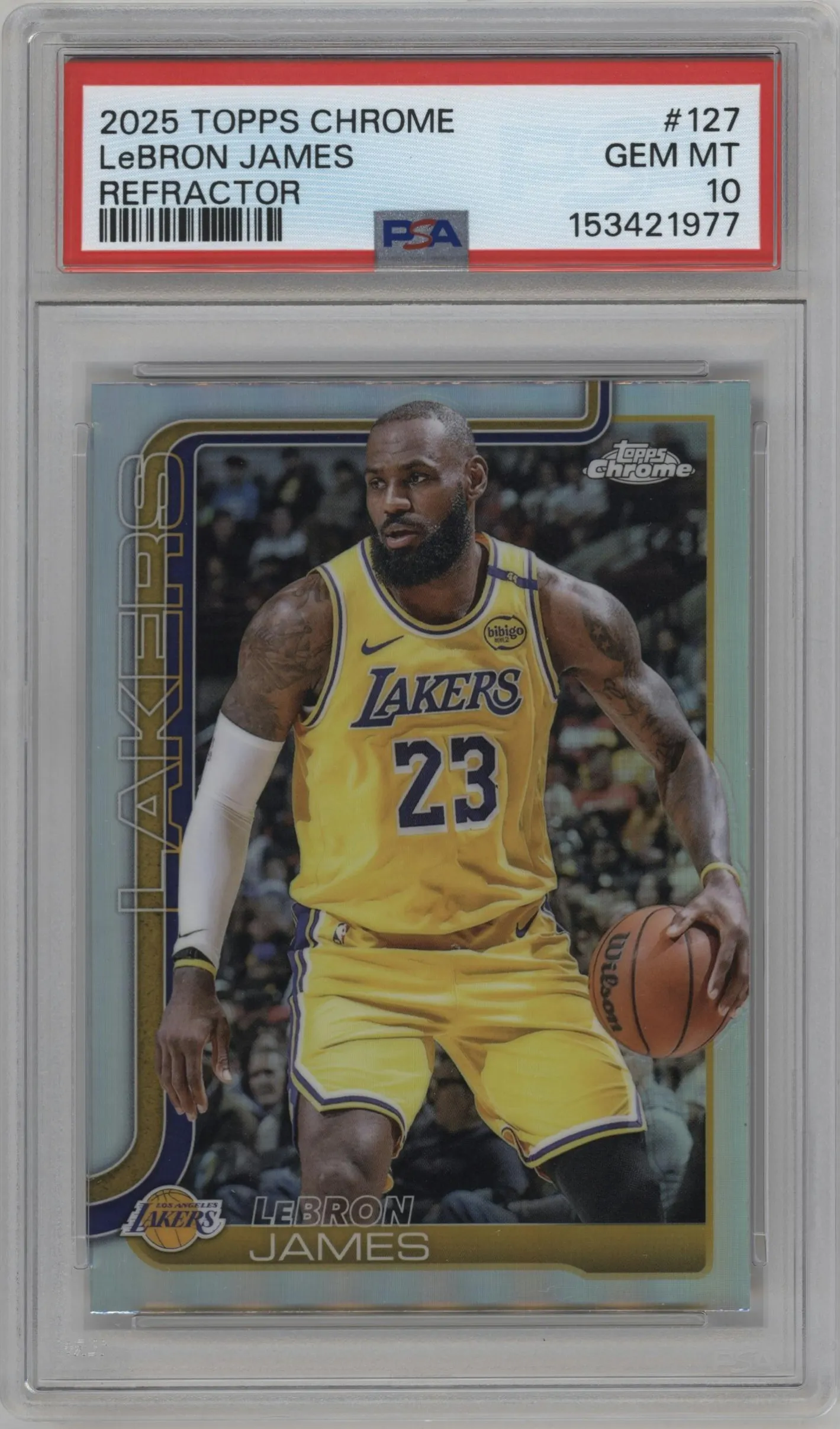 2025 Topps Chrome LeBron James Refractor #127 PSA 10