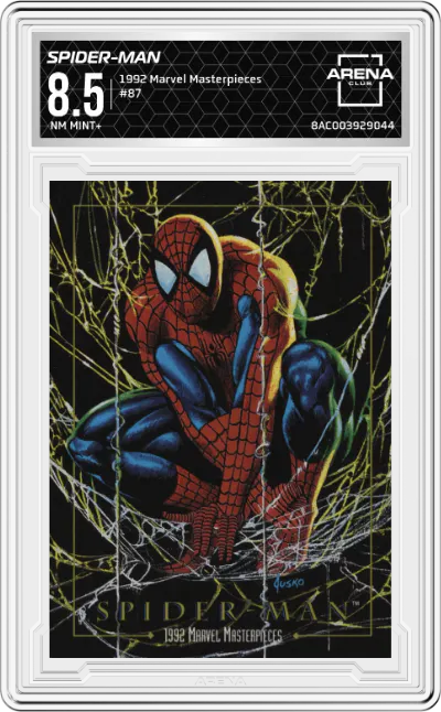 1992 SkyBox Marvel Masterpieces Spider-Man #87 ARENA CLUB 8.5