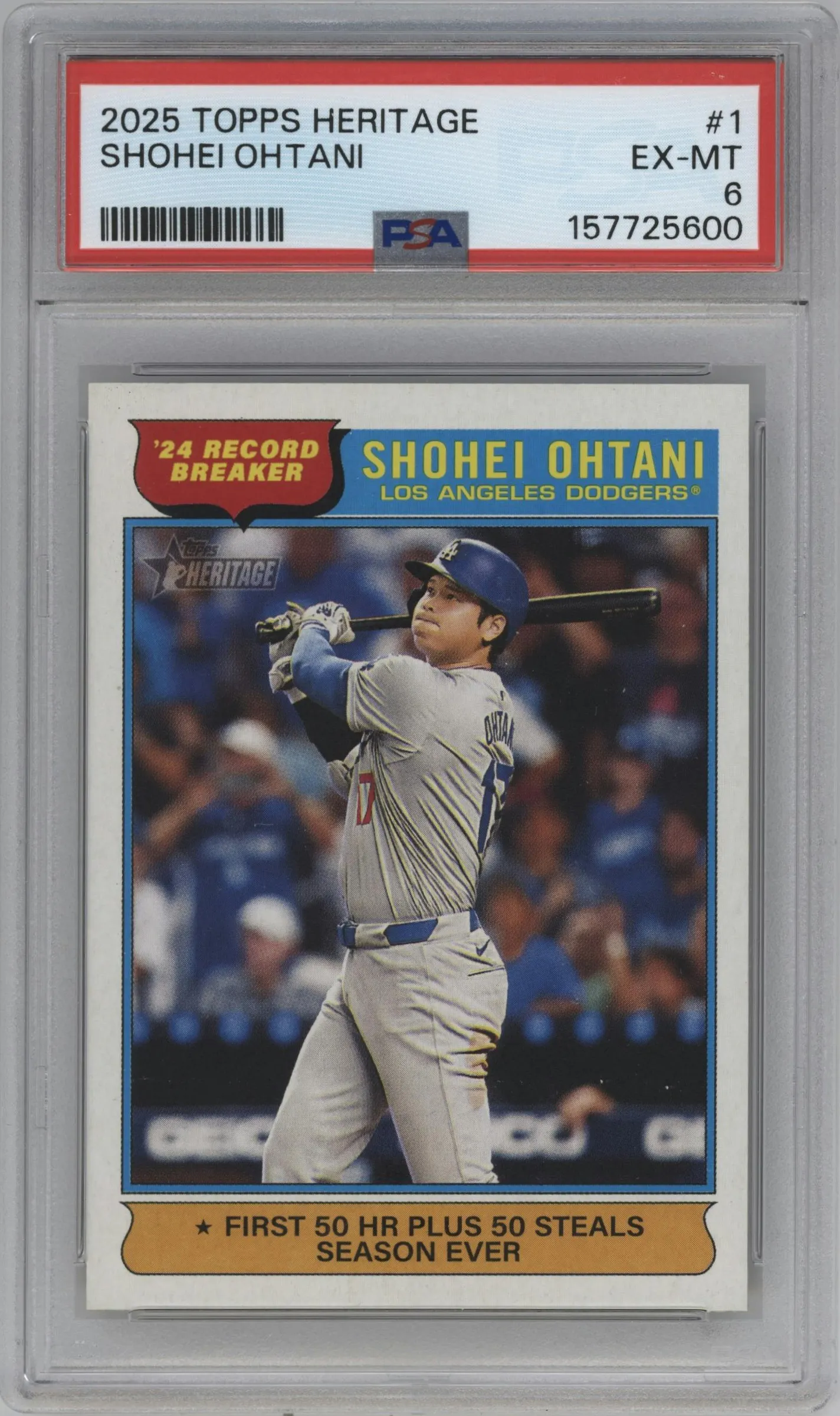 2025 Topps Heritage Shohei Ohtani #1 PSA 6