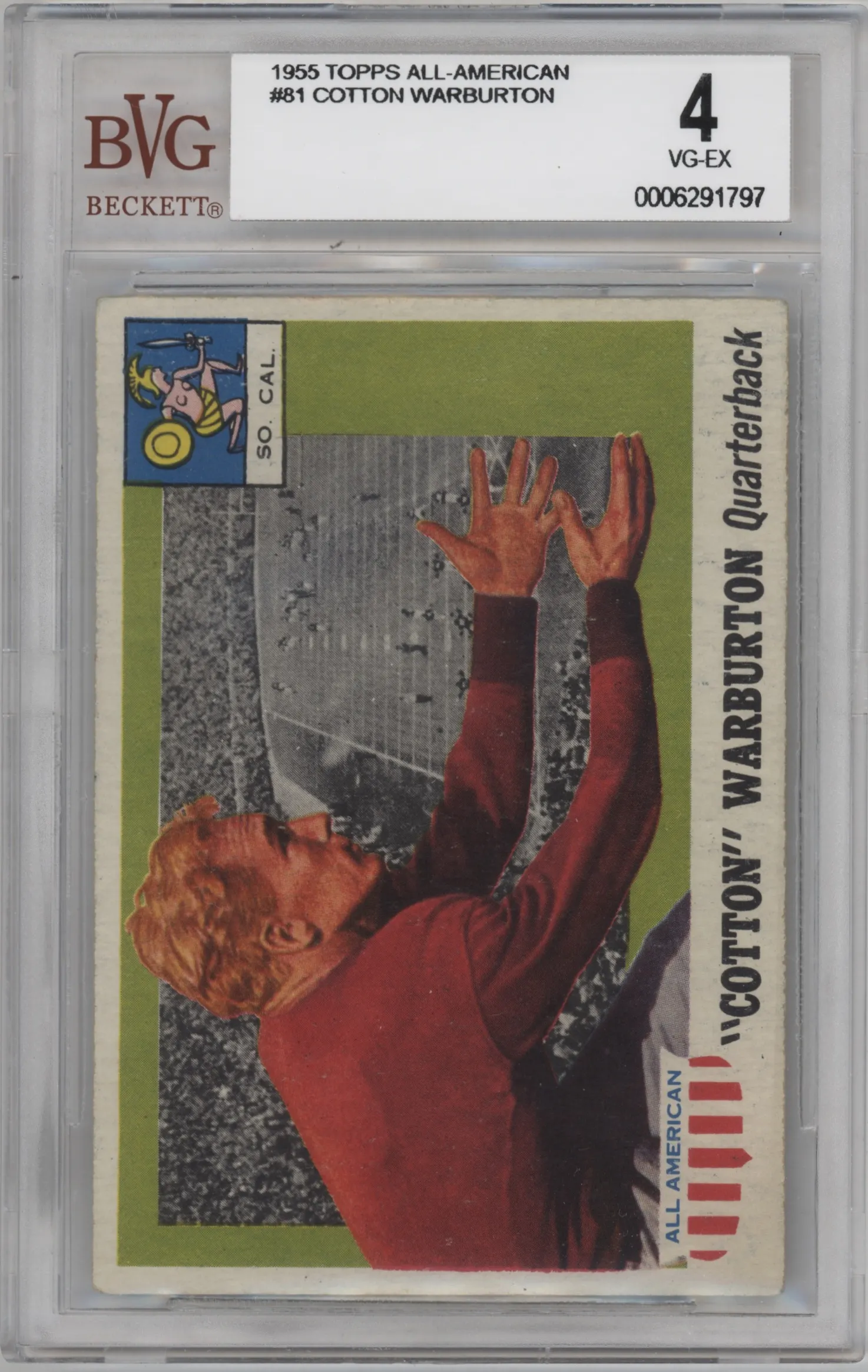 1955 Topps All-American Cotton Warburton BGS 4