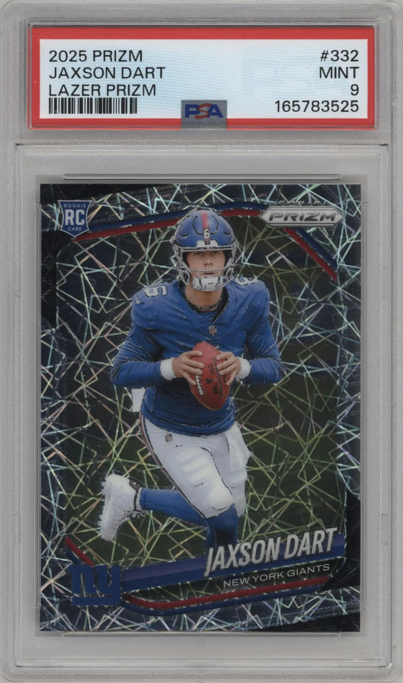 2025 Panini Prizm Jaxson Dart Lazer #332 PSA 9