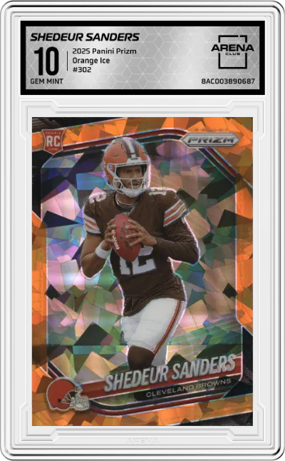 2025 Panini Prizm Shedeur Sanders Orange Ice ARENA CLUB 10