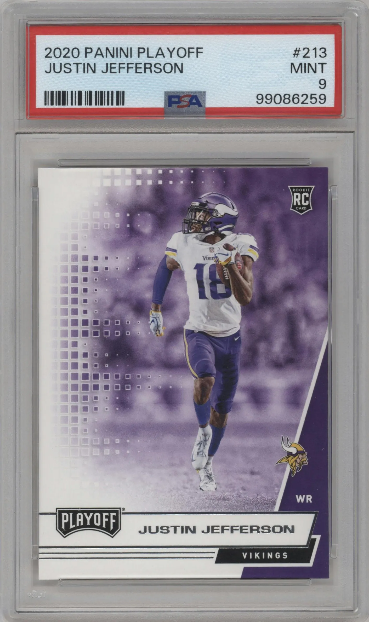 2020 Panini Playoff Justin Jefferson #213 PSA 9
