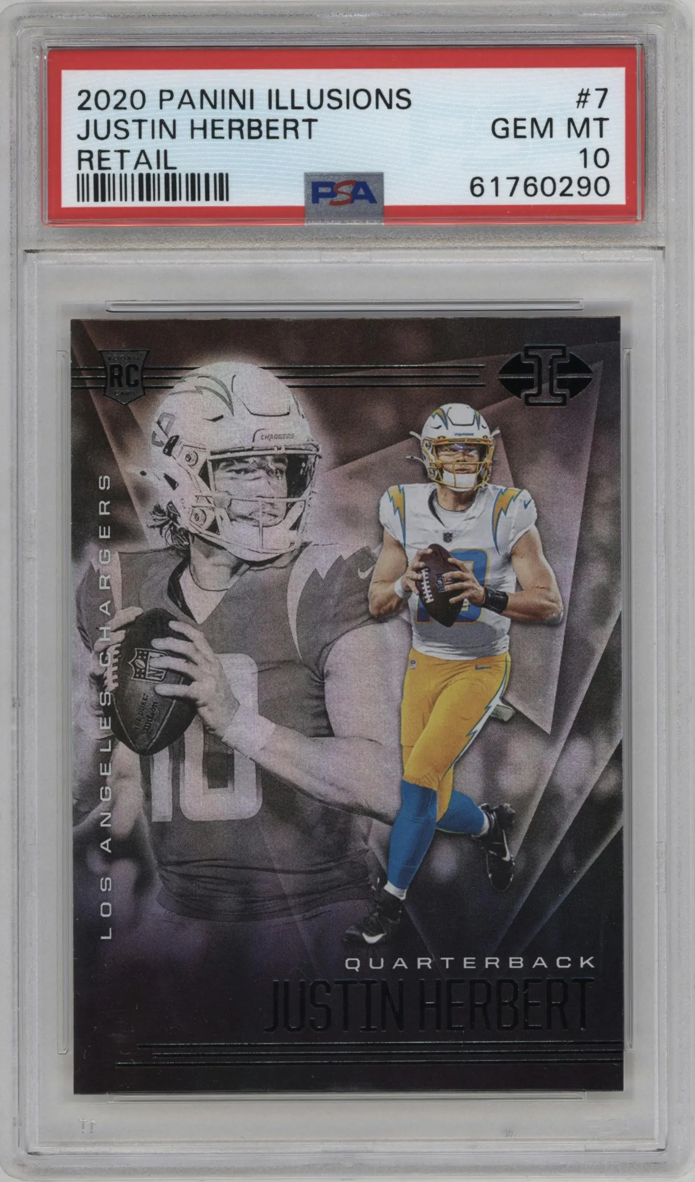 2020 Panini Illusions Justin Herbert Retail #7 PSA 10