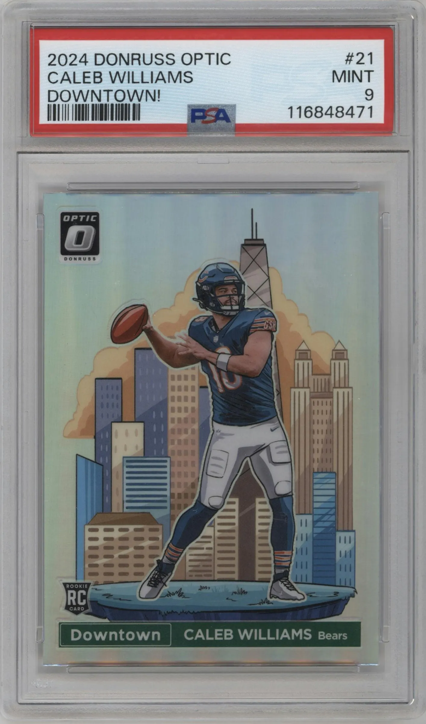 2024 Donruss Optic Downtown! Caleb Williams #21 PSA 9