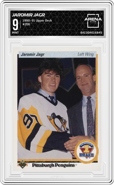 1990 Upper Deck Jaromir Jagr #356 ARENA CLUB 9