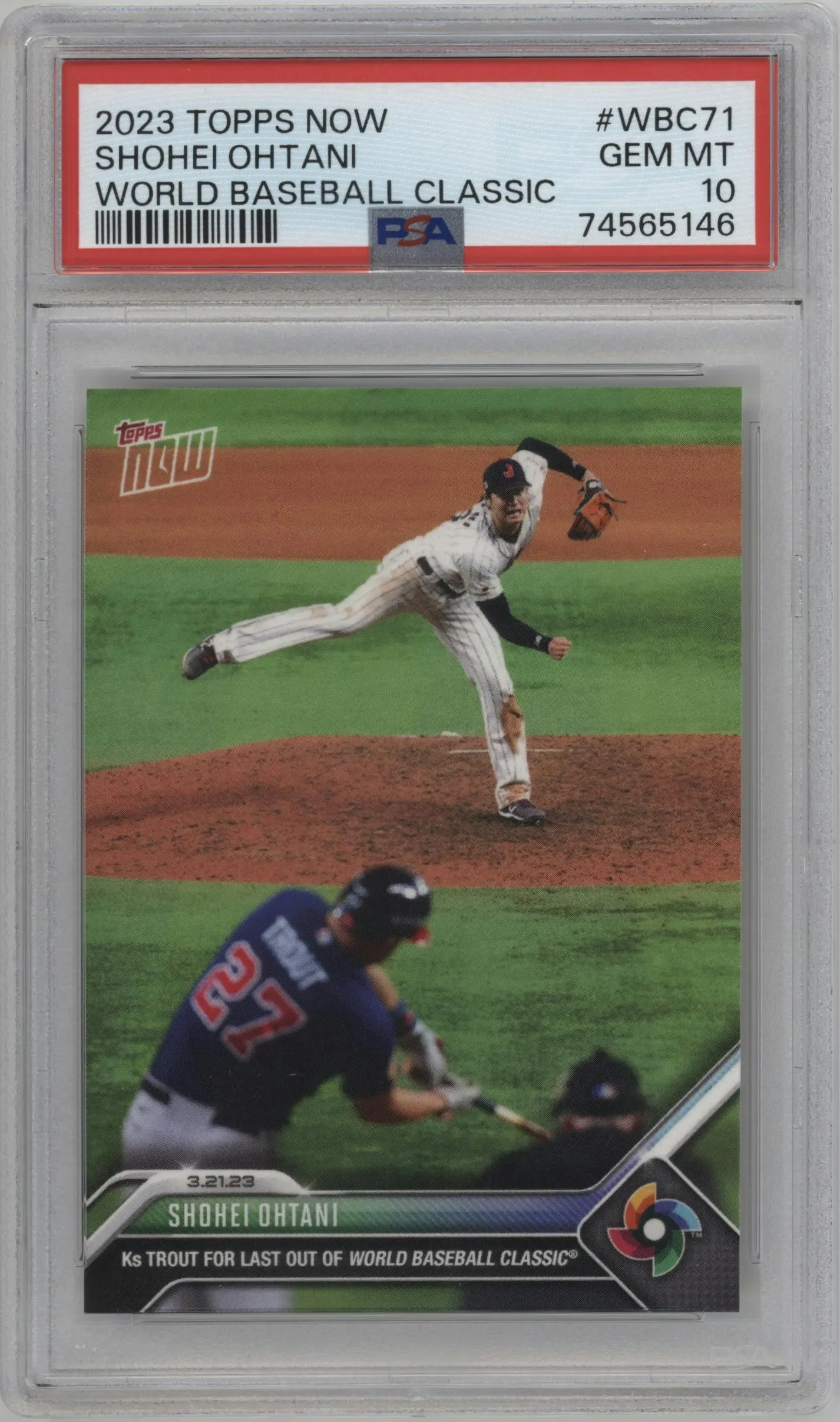 2023 Topps Now World Baseball Classic Shohei Ohtani #WBC-71 PSA 10