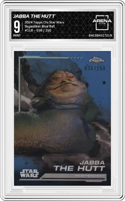 2024 Topps Chrome Star Wars Jabba The Hutt Skywalker Blue Refractor #118 ARENA CLUB 9