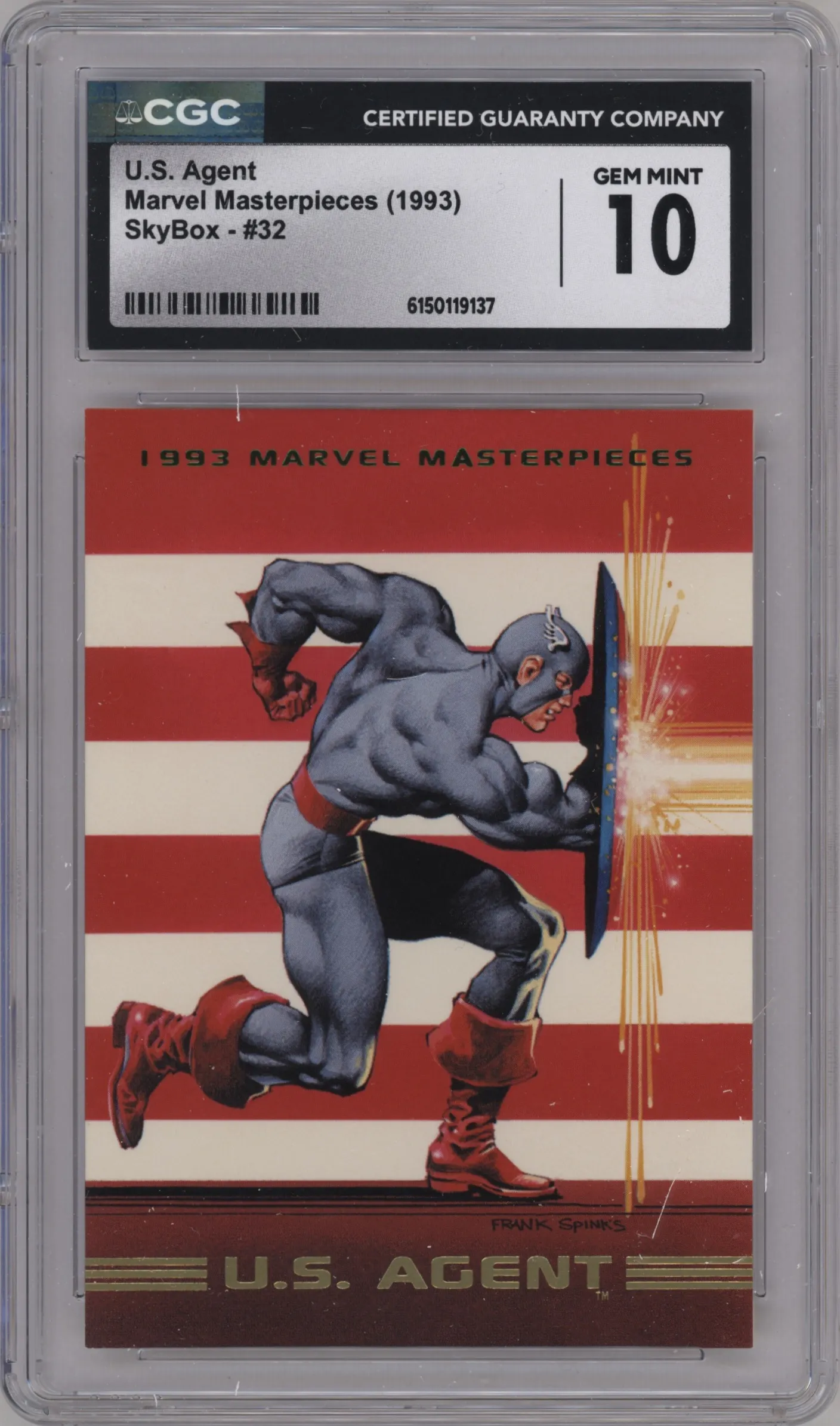 1993 SkyBox Marvel Masterpieces U.S. Agent #32 CGC 10