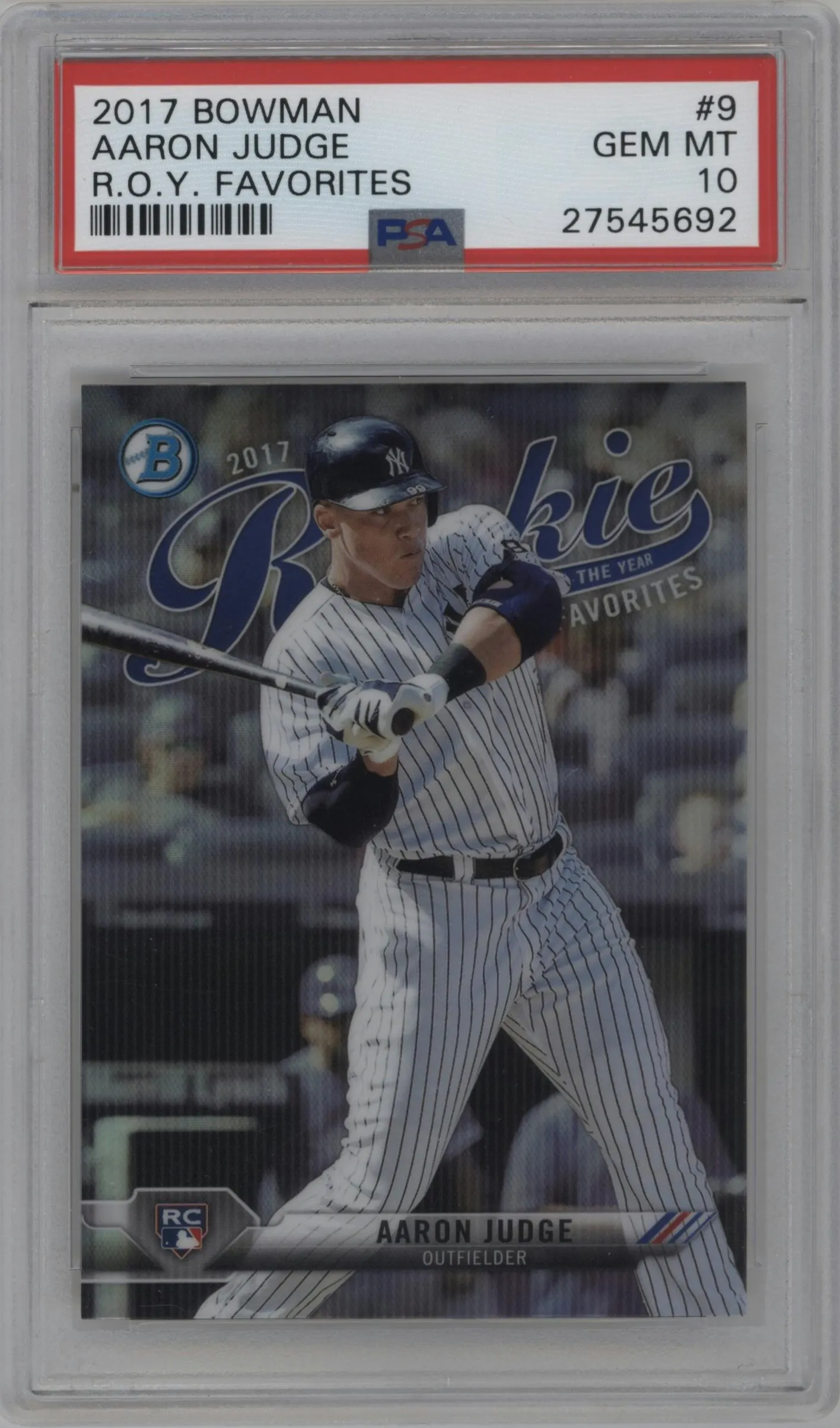 2017 Bowman ROTY Favorites Aaron Judge #ROYF-9 PSA 10