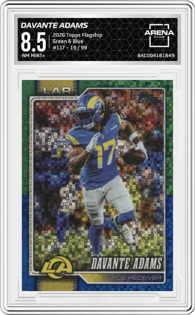 2026 Topps Flagship Davante Adams Green & Blue #117 ARENA CLUB 8.5