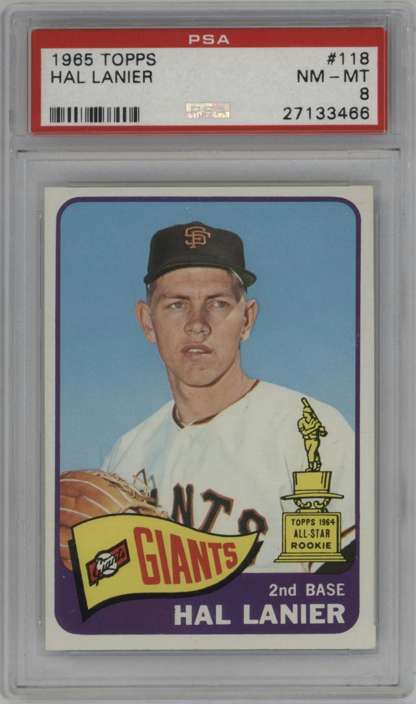 1965 Topps Hal Lanier #118 PSA 8