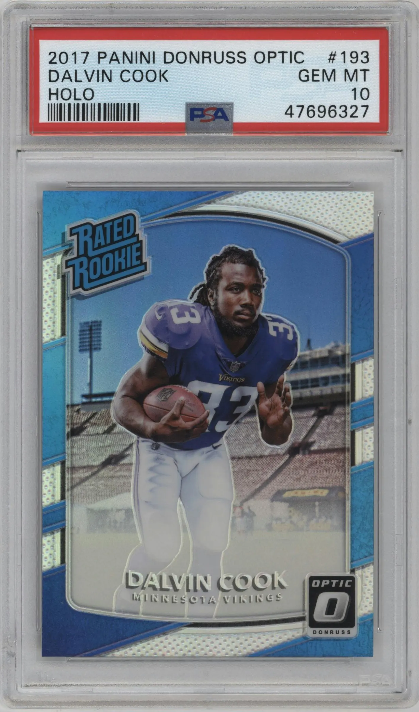2017 Panini Donruss Optic Rated Rookie Dalvin Cook Holo #193 PSA 10