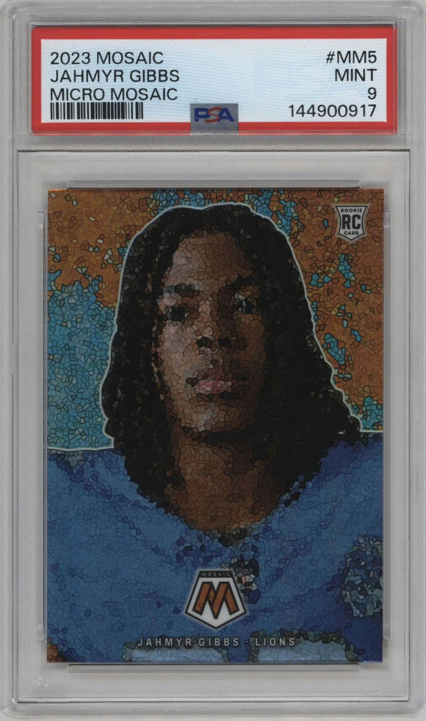 2023 Panini Mosaic Micro Mosaic Jahmyr Gibbs #MM-5 PSA 9