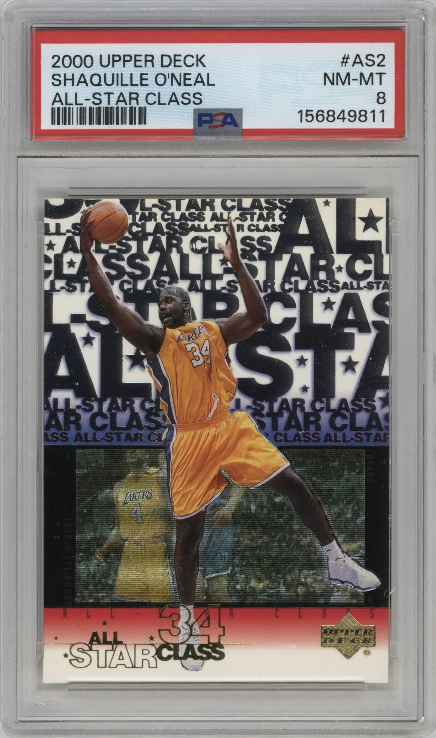 2000 Upper Deck All-Star Class Shaquille O'Neal #AS2 PSA 8