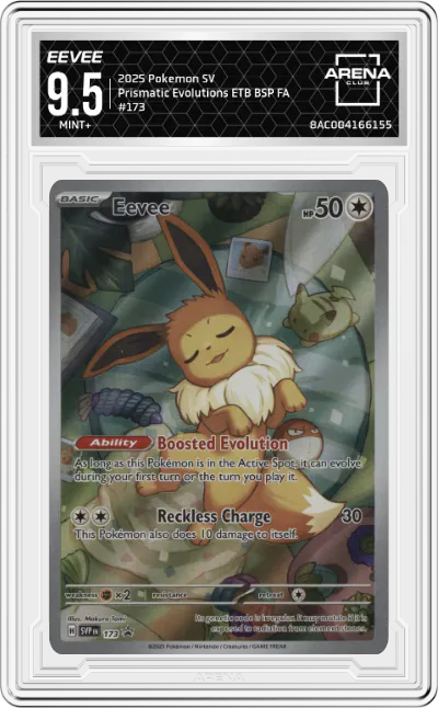 2025 Pokemon SV Eevee Prismatic Evolutions Elite Trainer Box #173 ARENA CLUB 9.5