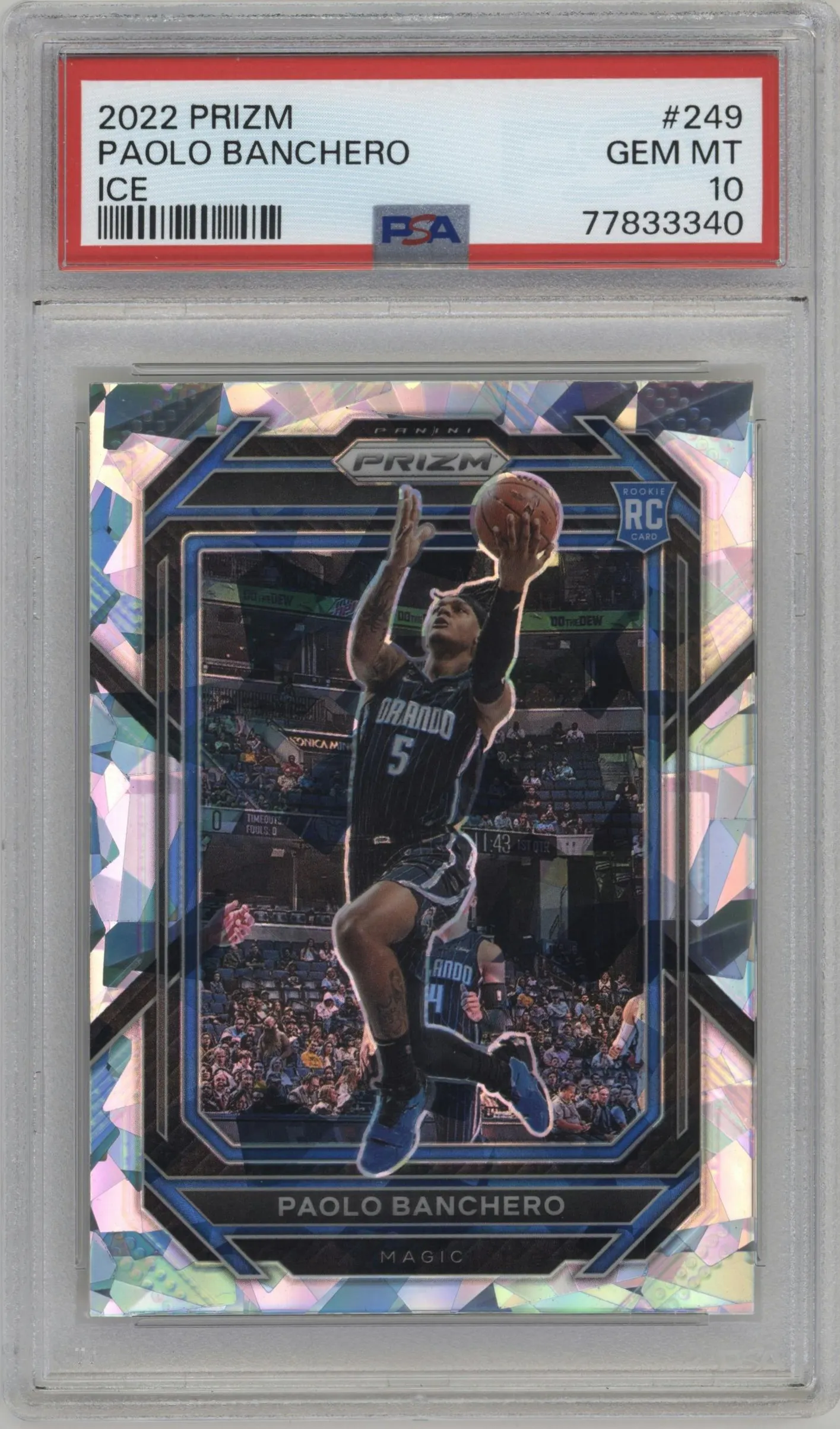 2022 Panini Prizm Paolo Banchero Ice Prizm PSA 10