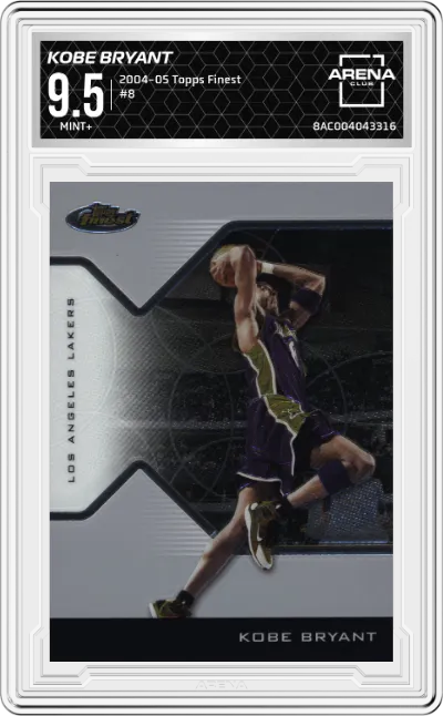 2004 Topps Finest Kobe Bryant #8 ARENA CLUB 9.5