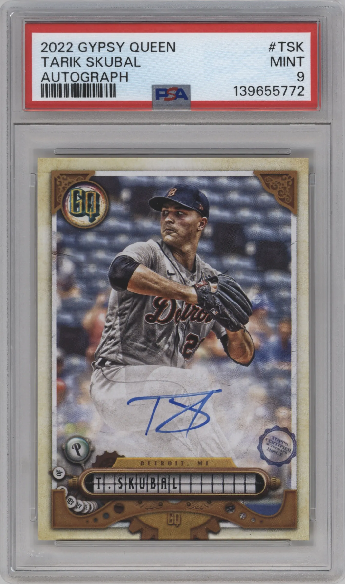 2022 Topps Gypsy Queen Auto Tarik Skubal #GQA-TSK PSA 9