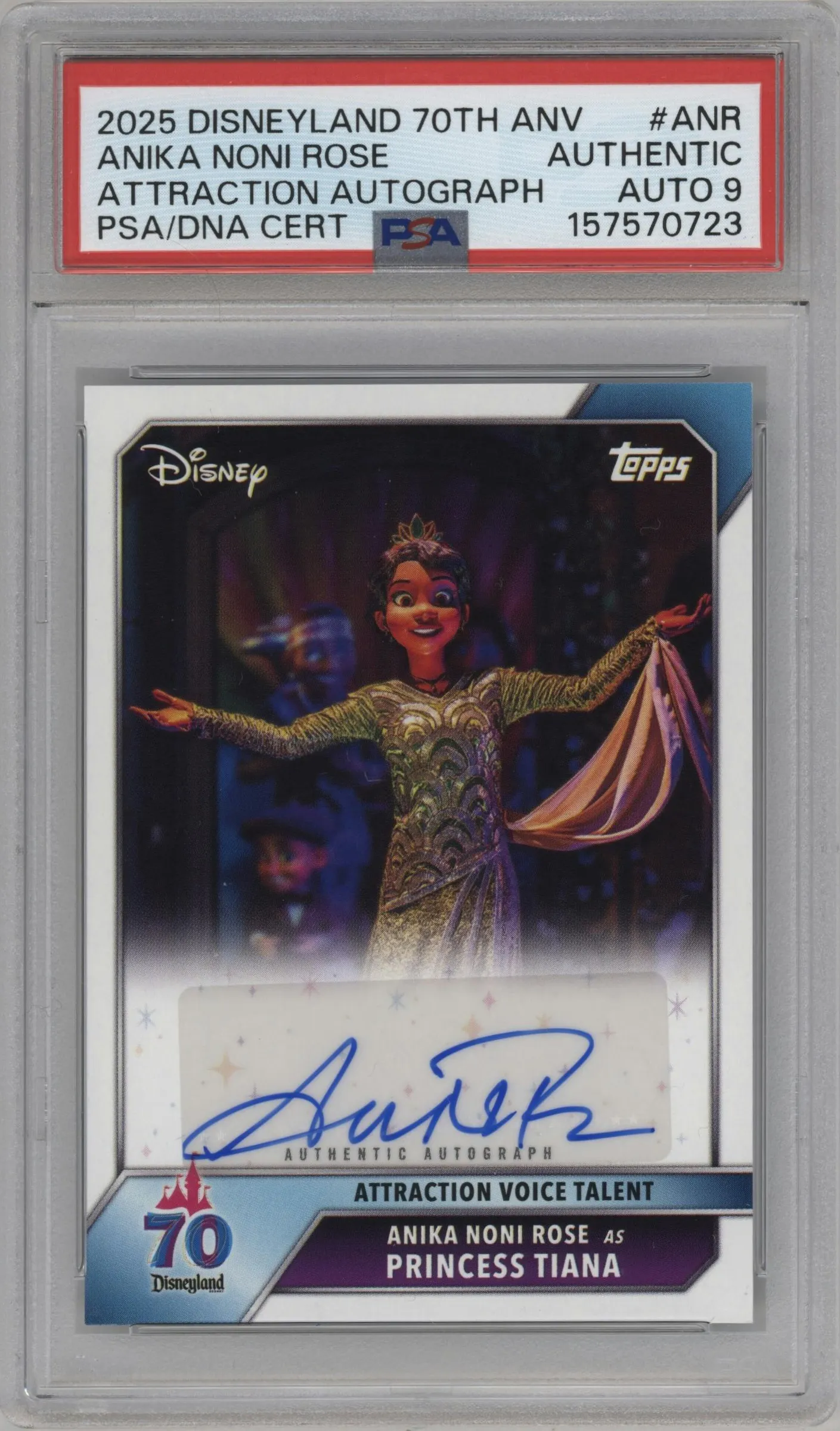 2025 Topps Disneyland 70th Anniversary Attraction Auto Anika Noni Rose PSA AUTHENTIC #AA-ANR PSA