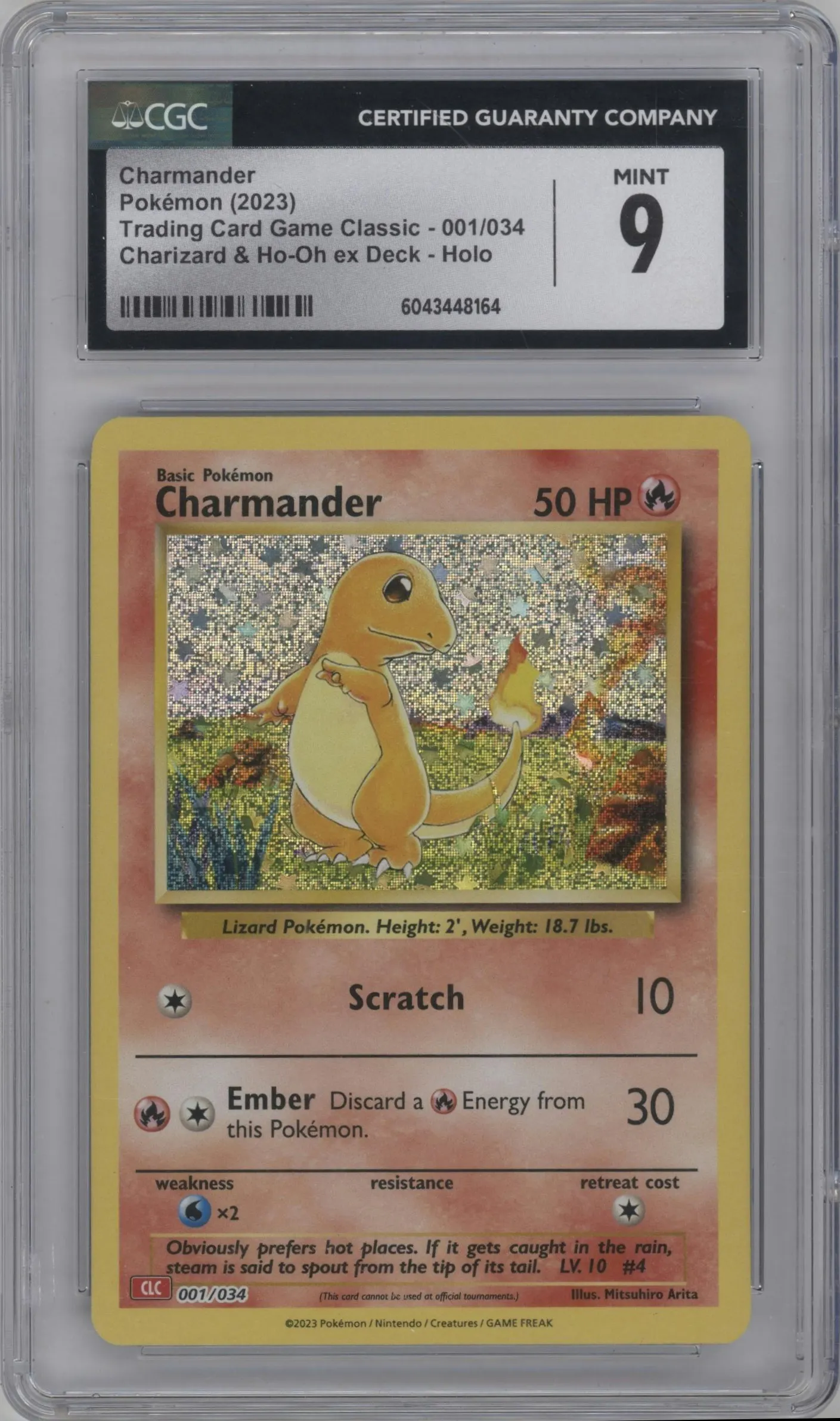 2023 Pokemon CLC Charmander #001 CGC 9