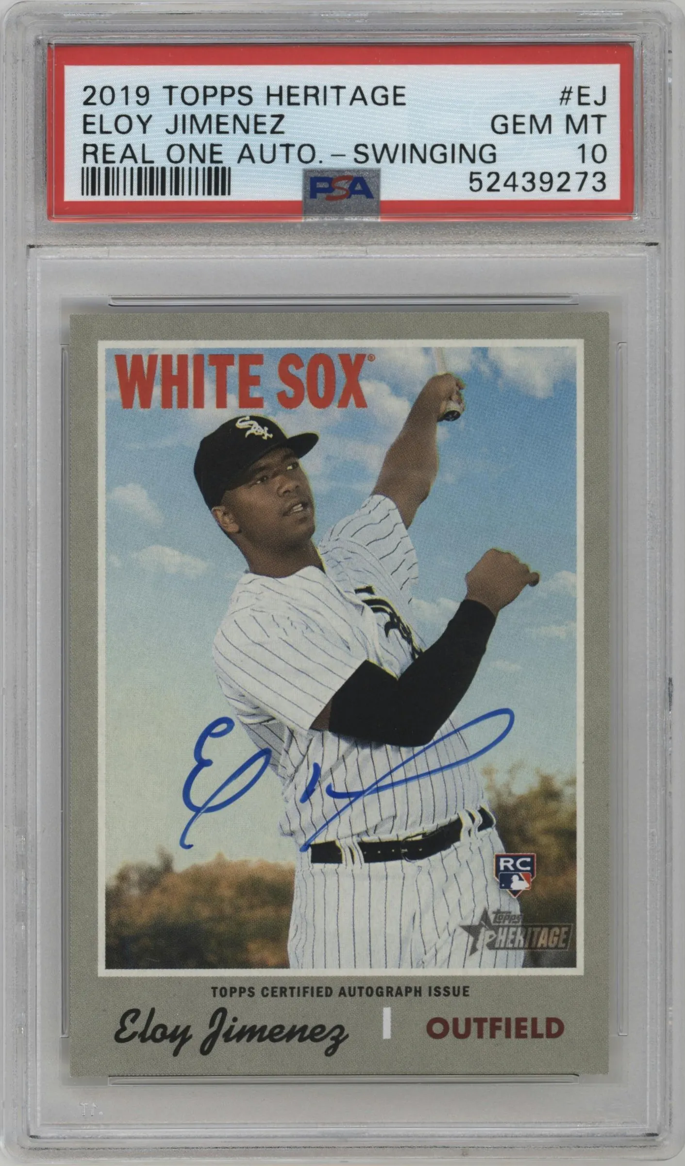 2019 Topps Heritage HN Real One Auto Eloy Jimenez #ROA-EJ PSA 10