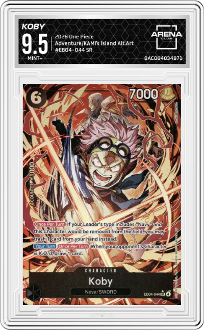 2026 One Piece Adventure/KAMI’s Island Koby Alternate Art SR #EB04-044 SR ARENA CLUB 9.5