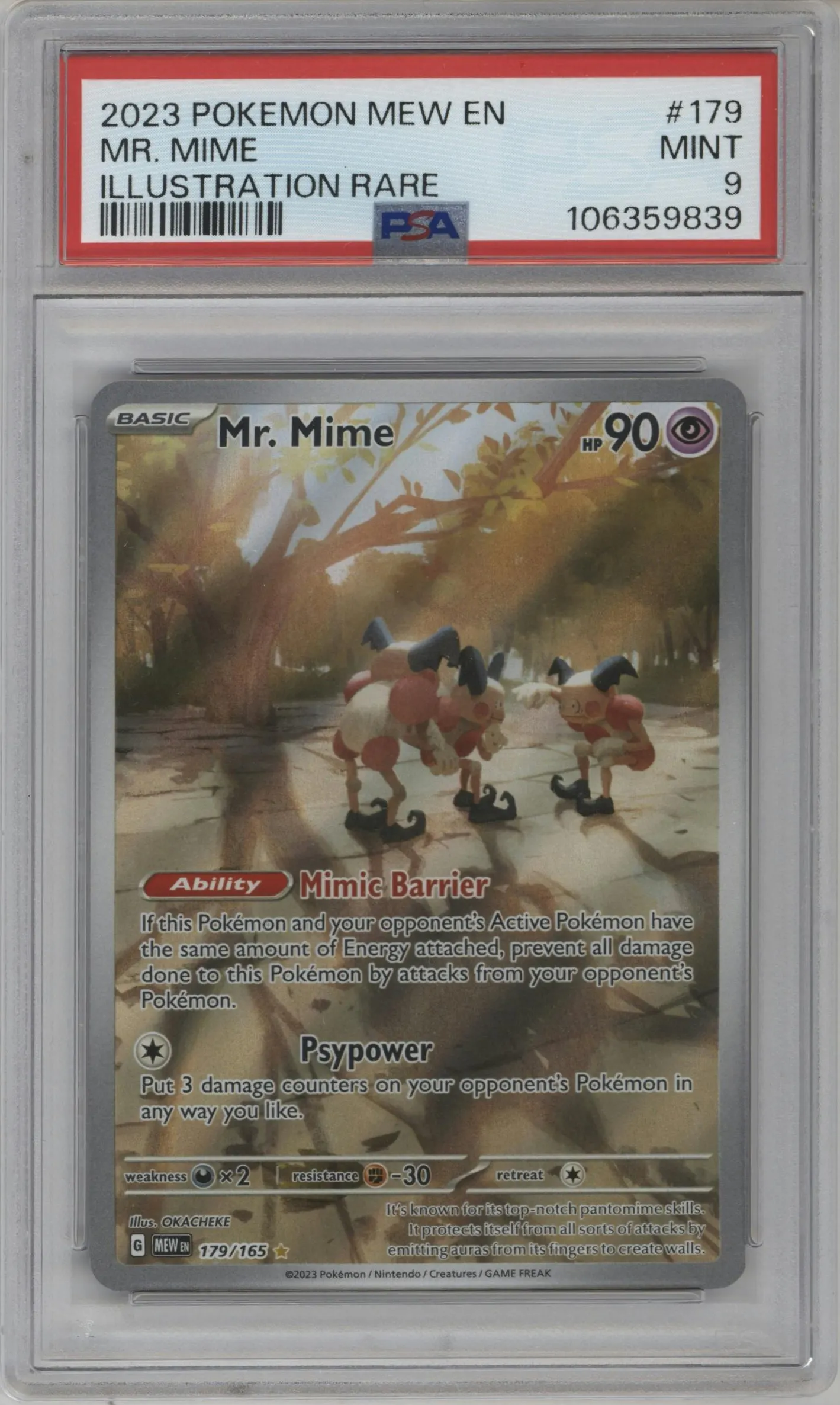 2023 Pokemon SV 151 Mr. Mime #179 PSA 9