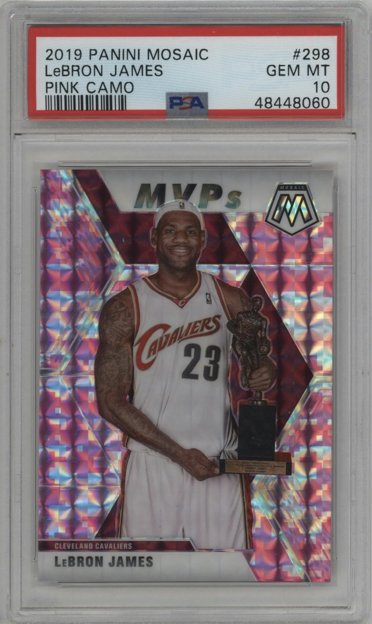 2019 Panini Mosaic LeBron James Pink Camo #298 PSA 10