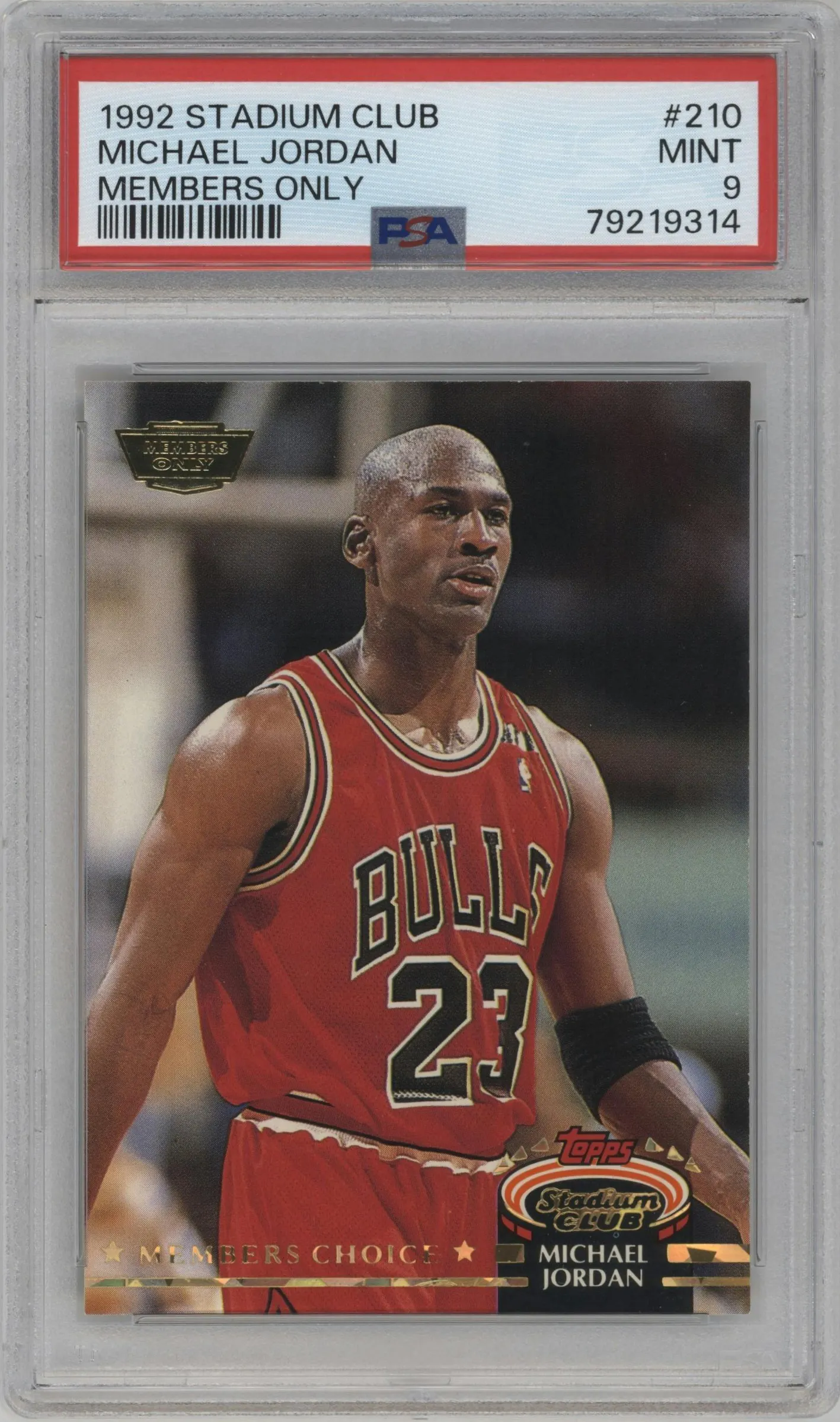 1992 Topps Stadium Club Michael Jordan Members Only #210 PSA 9