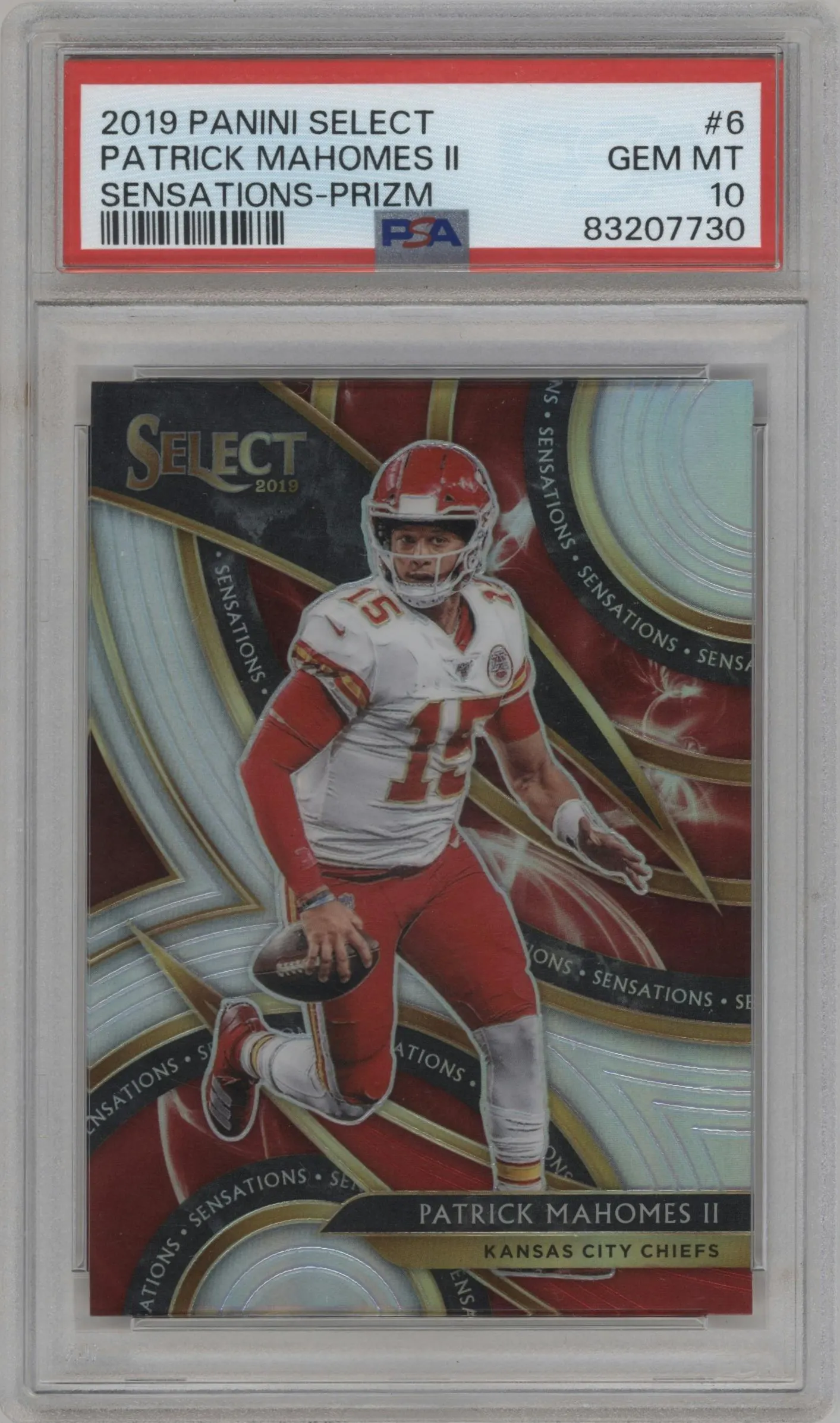 2019 Panini Select Sensations Patrick Mahomes II Prizm #6 PSA 10