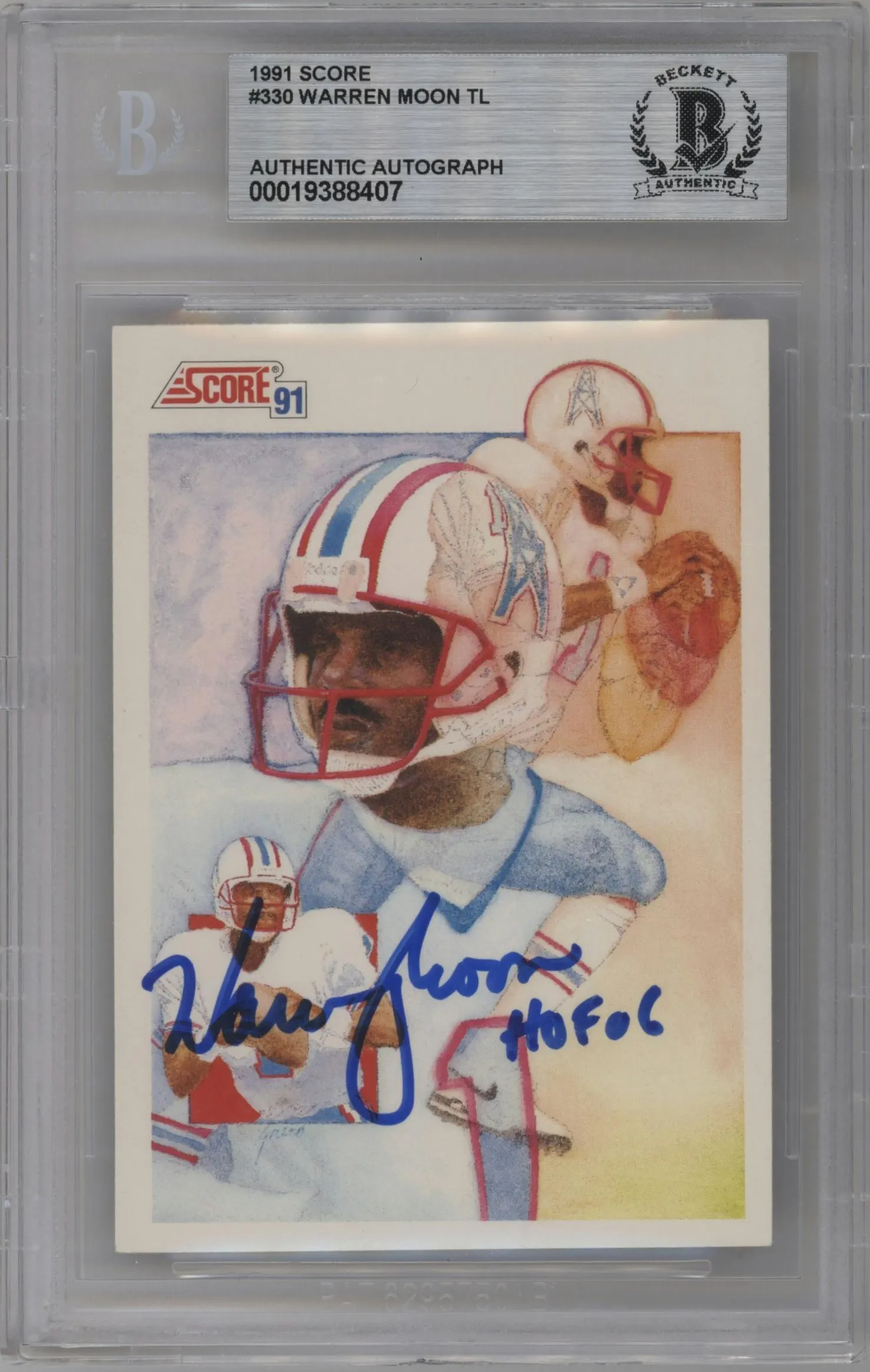 1991 Score Warren Moon BGS AUTHENTIC #330 BGS