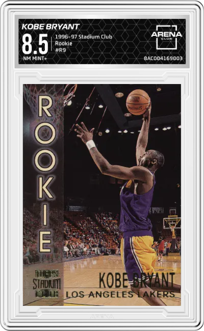 1996 Topps Stadium Club Rookie Kobe Bryant #R9 ARENA CLUB 8.5