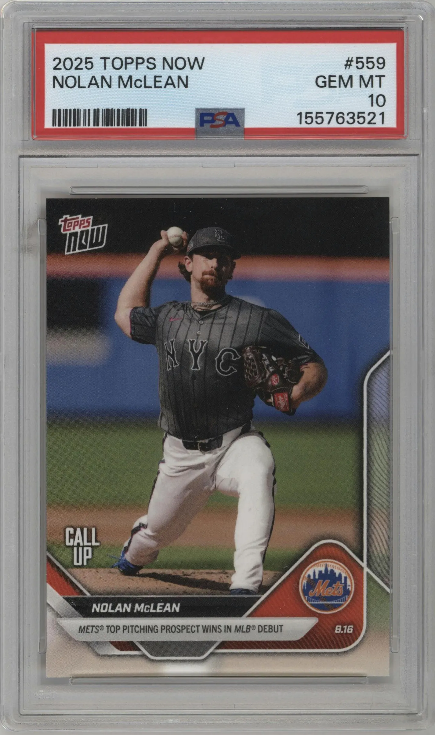 2025 Topps Now Nolan McLean #559 PSA 10