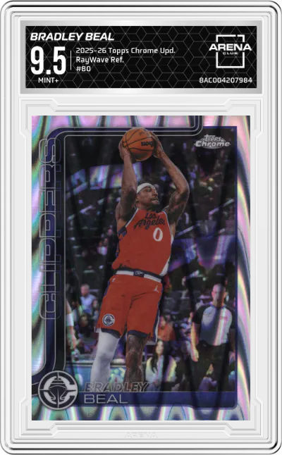 2025 Topps Chrome Update Bradley Beal RayWave Refractor #80 ARENA CLUB 9.5
