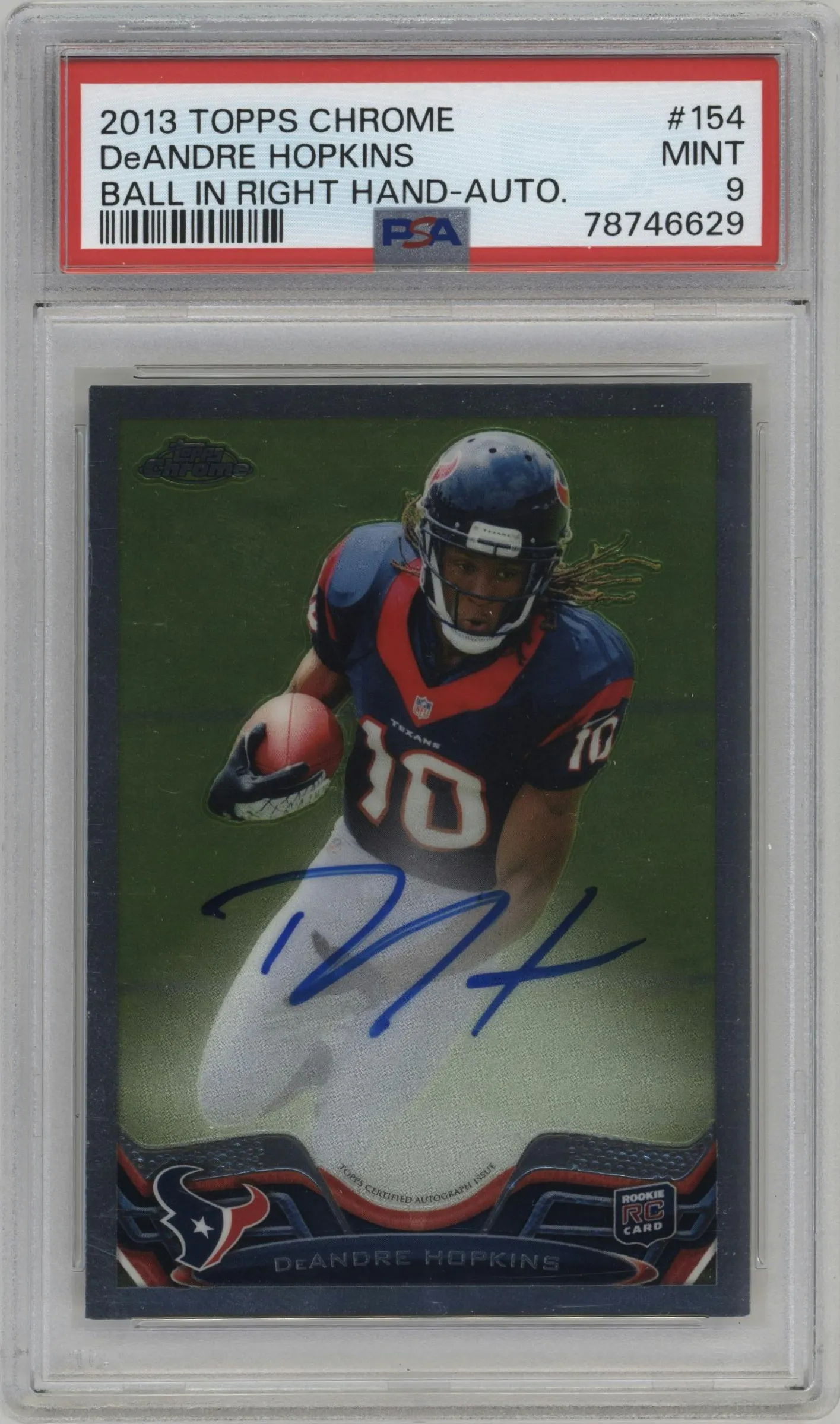 2013 Topps Chrome Rke.Auto DeAndre Hopkins #154 PSA 9