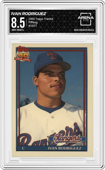 1991 Topps Traded Ivan Rodriguez Tiffany #101T ARENA CLUB 8.5