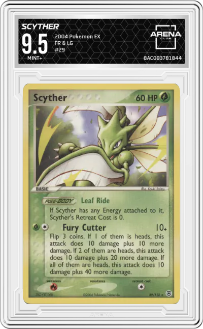 2004 Pokemon EX FR & LG Scyther ARENA CLUB 9.5