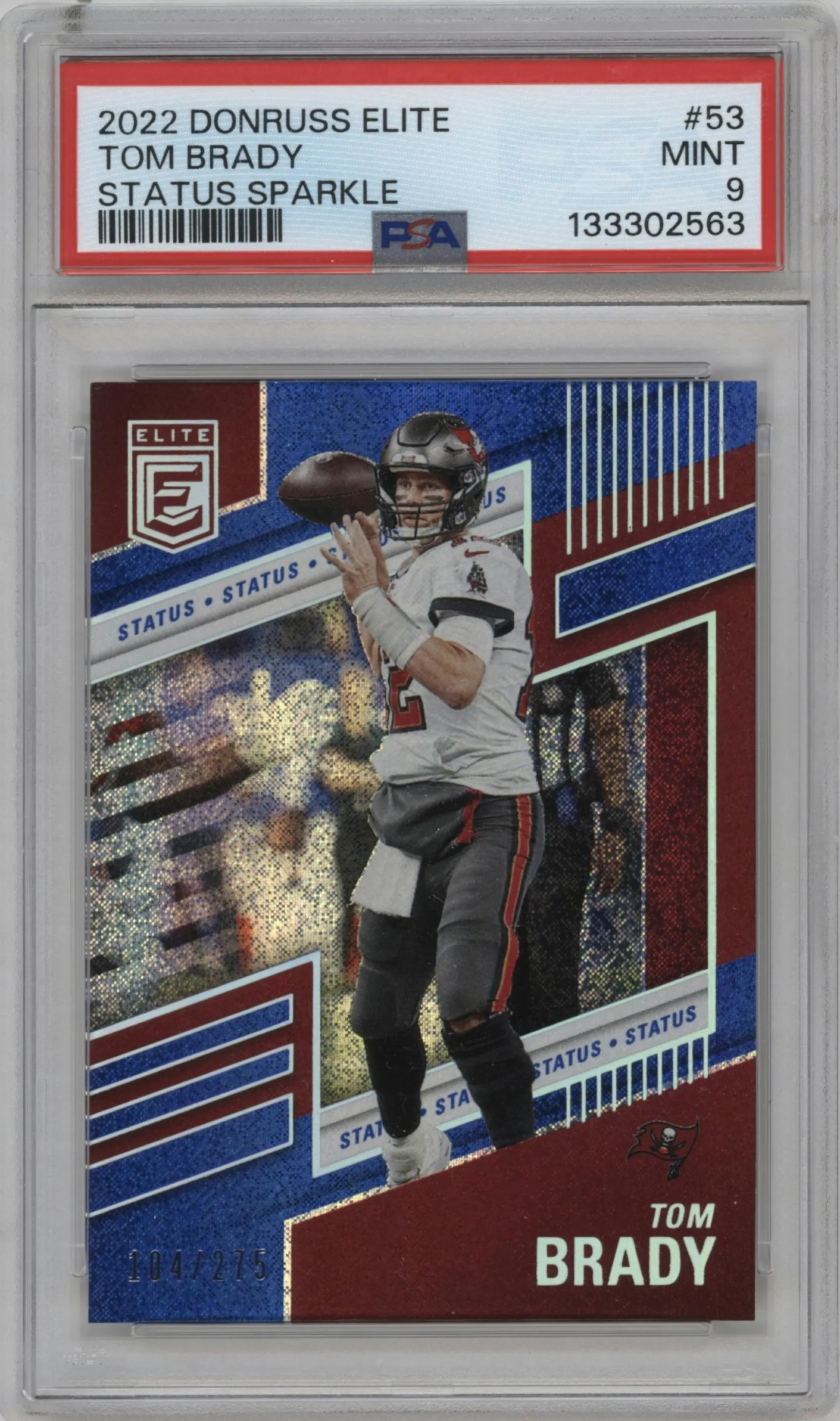 2022 Panini Donruss Elite Tom Brady Status Sparkle #53 PSA 9
