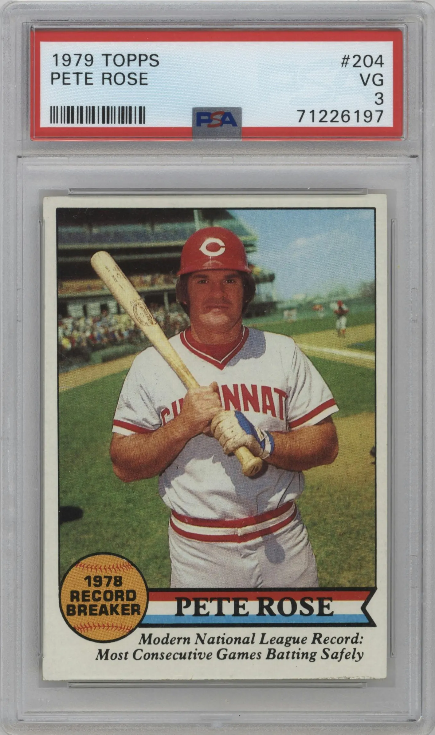 1979 Topps Pete Rose PSA VERY GOOD 3 #204 PSA 3