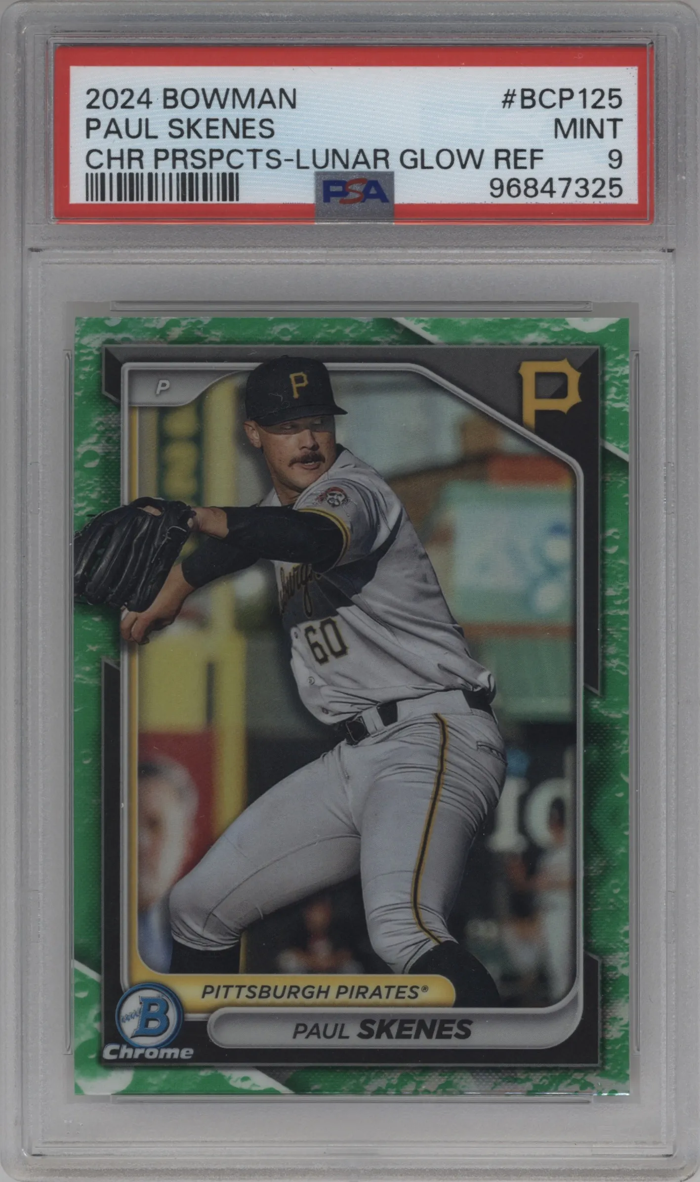 2024 Bowman Chrome Pros. Paul Skenes Lunar Glow Refractor #BCP-125 PSA 9