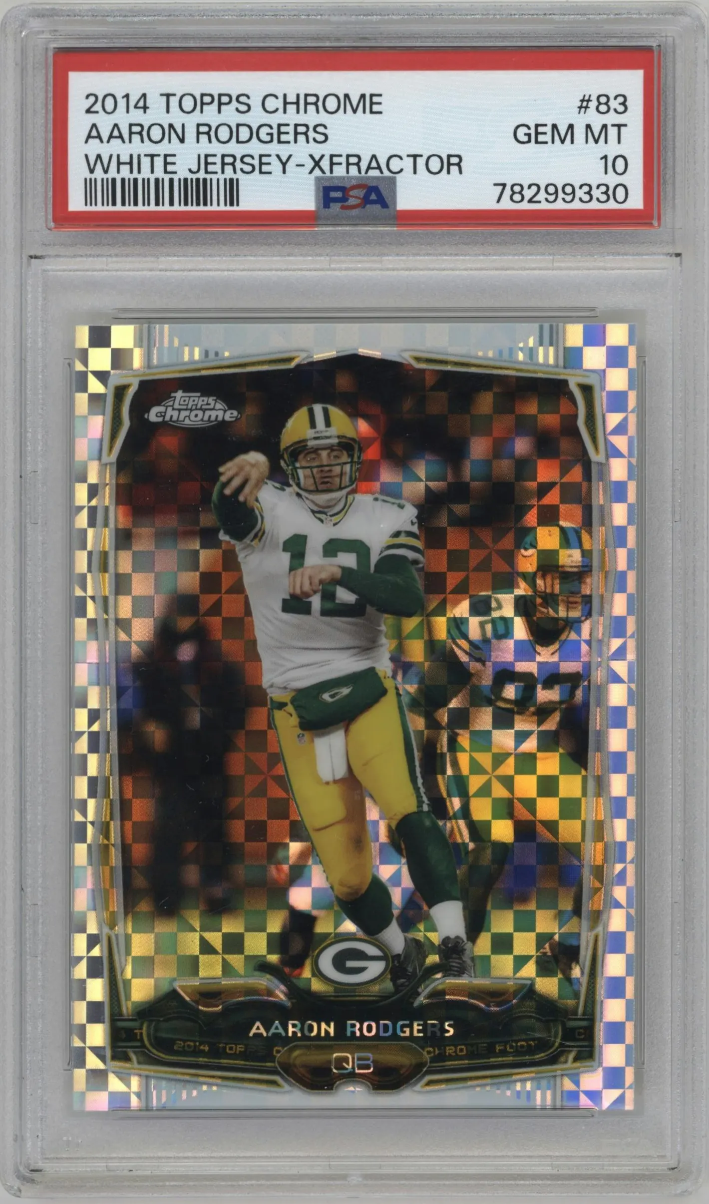 2014 Topps Chrome Aaron Rodgers X-Fractor #83 PSA 10