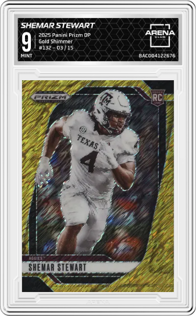 2025 Panini Prizm Draft Picks Shemar Stewart Gold Shimmer #132 ARENA CLUB 9
