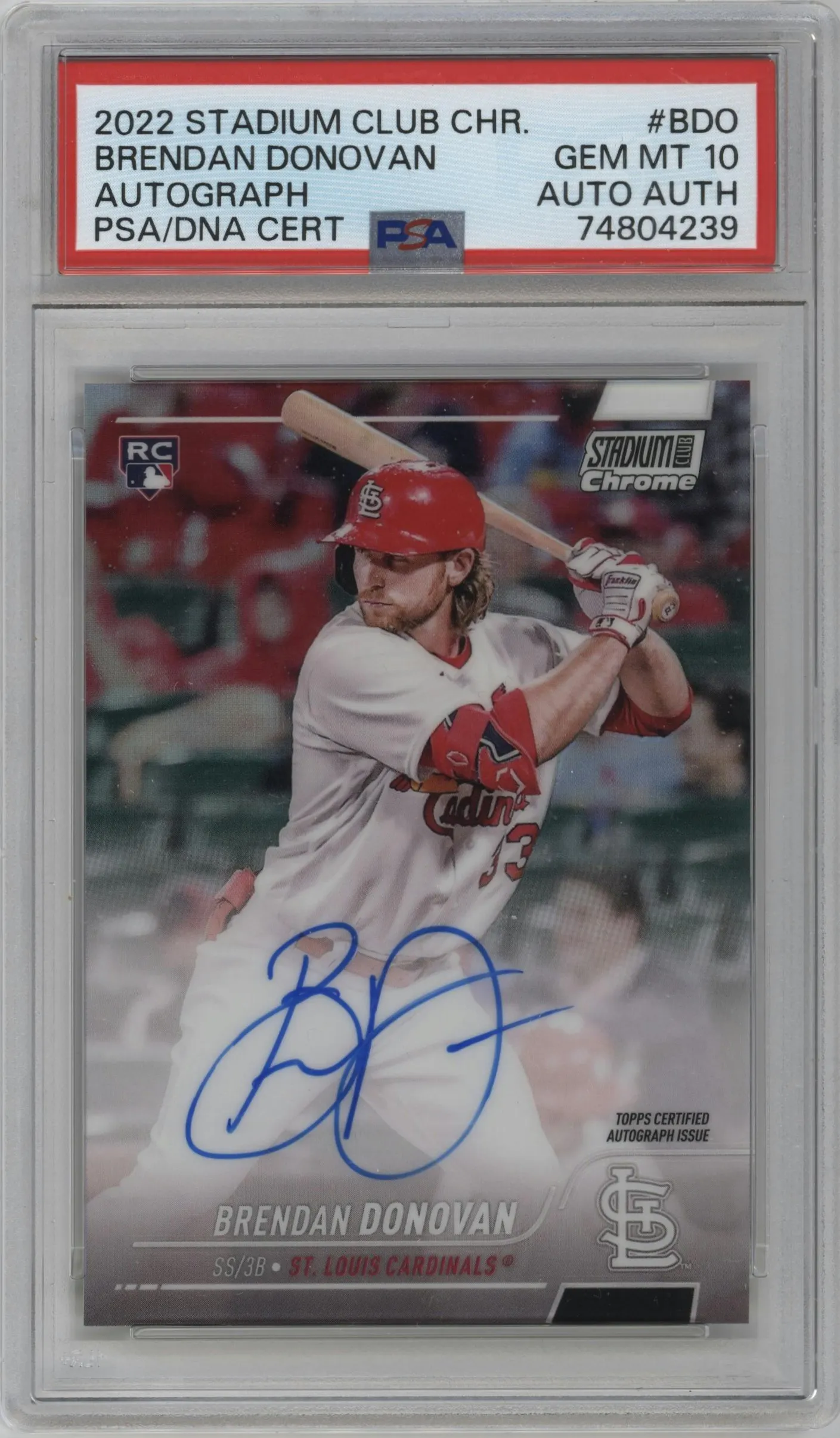 2022 Stadium Club Chrome Auto Brendan Donovan #SCCUA-BDO PSA 10