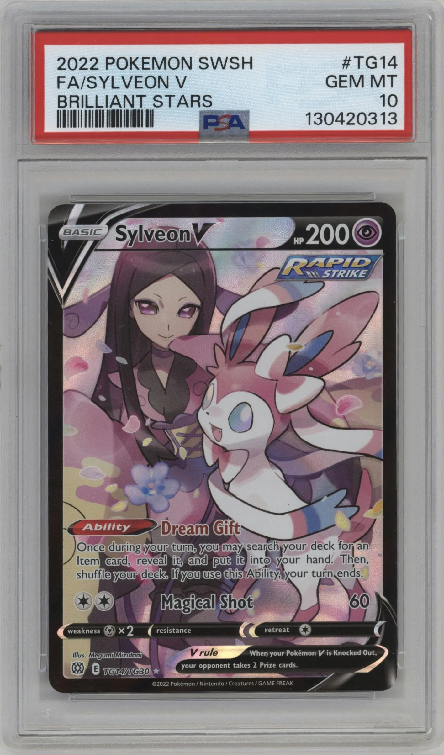 2022 Pokemon SWSH Brilliant Stars TG Sylveon V #TG14 PSA 10