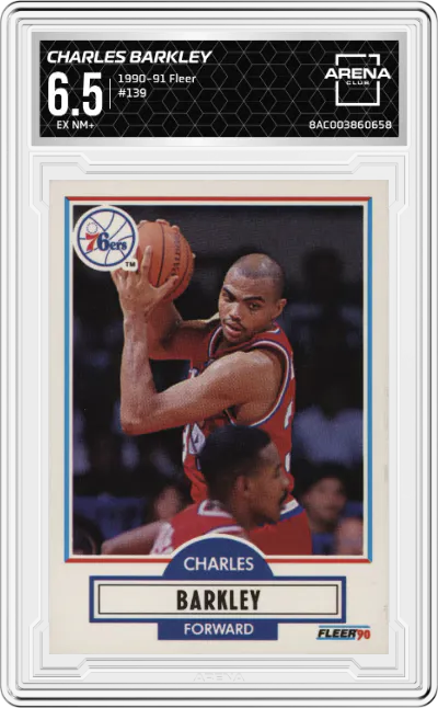 1990 Fleer Charles Barkley #139 ARENA CLUB 6.5
