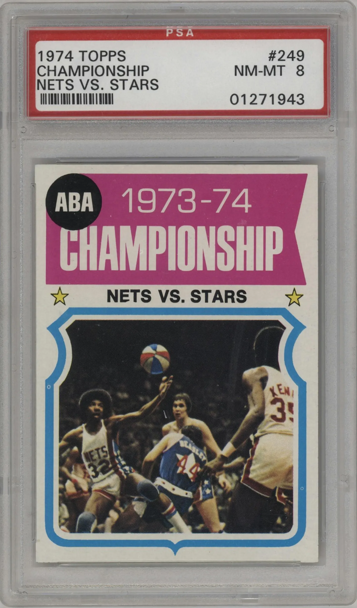 1974 Topps 1973-74 ABA Championship #249 PSA 8