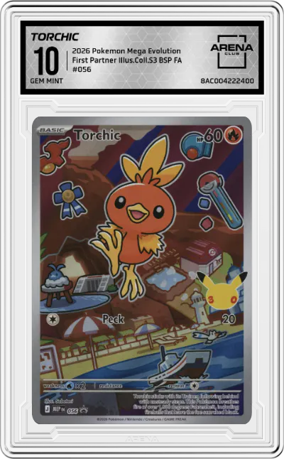 2026 Pokemon Mega Evolution Torchic First Partner Illustration Collection Series 3 #056 ARENA CLUB 10