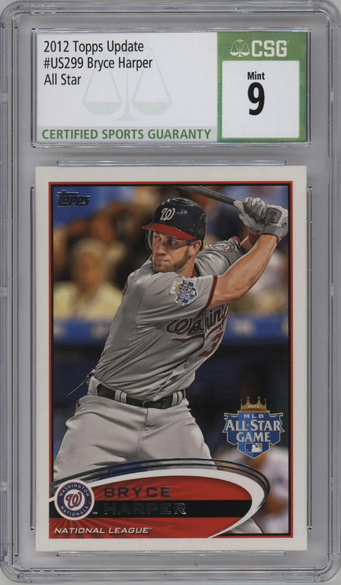 2012 Topps Update Series Bryce Harper #US299 CGC 9
